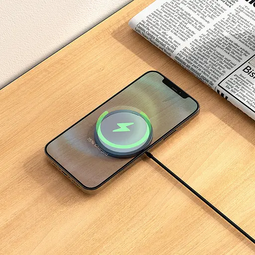 Зарядне бездротове HOCO magnetic wireless fast charger CW30 Pro до 15 ват біле - фото 5