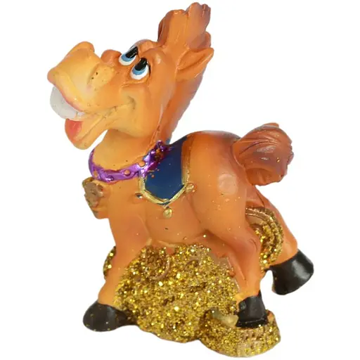 Сувенір Horse 7 см золотистий в ящ. 2 види (520363)