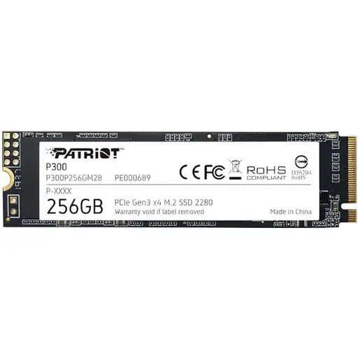 Накопичувач SSD 256GB Patriot P300 M.2 2280 PCIe 3.0 x4 NVMe TLC (P300P256GM28)