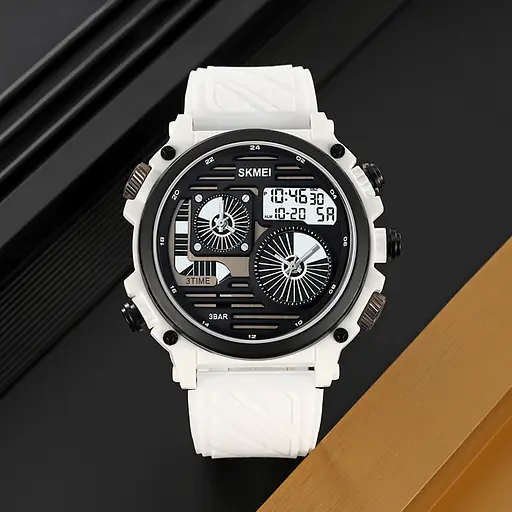 Наручний годинник чоловічий 2202PWT White Skmei acs0030147 - фото 5