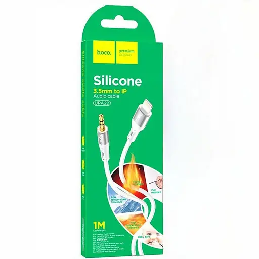 Кабель AUX Hoco UPA22 Silicone 3.5 мм на Lightning 1 м з алюмінієвими коннекторами - фото 2