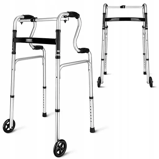 Реабилитационные ходунки 4FIZJO регулируемые, с колесиками Silver/Black (P-5905973406468) - фото 11