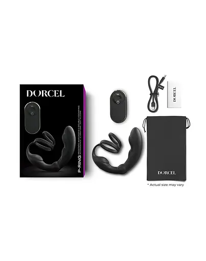 Эрекционное кольцо со стимулятором простаты Dorcel P- Ring 18 см черный - фото 11