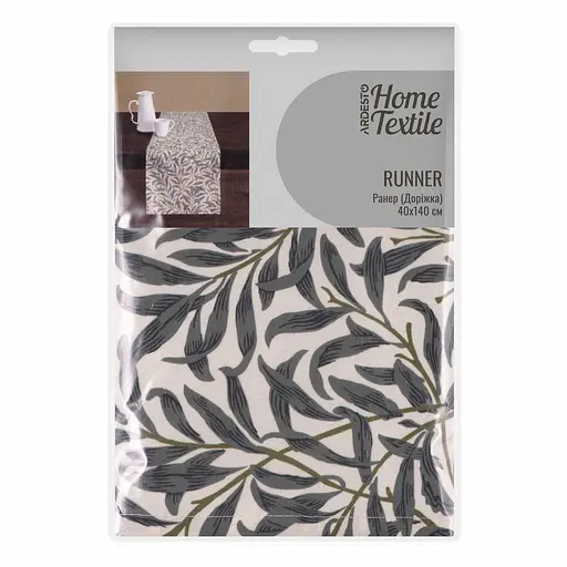 Раннер Ardesto Leaves 40х140см, 90% полиэстер, 10% хлопок (ART01LV) - фото 1