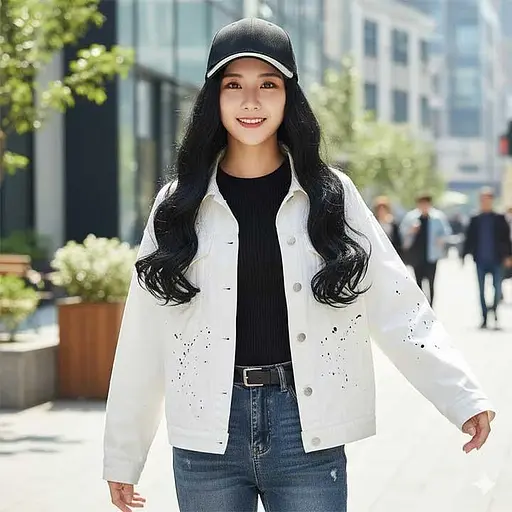 Перука кепка з хвилястим волоссям 60 см Брюнетка - фото 1