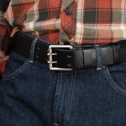 Ремінь чоловічий шкіряний чорний з двома язичками JK-4075 (125 см) - фото 8