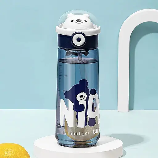 Пляшка для води Nice 620 мл із кришкою фліп топ на защіпці синя  HP17300BL - фото 7