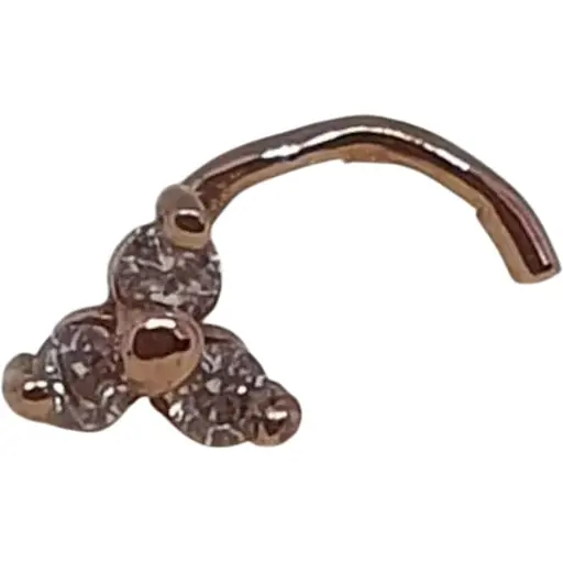 Золота сережка-пірсинг Dear в ніс Dear с фианитами. 1039.1