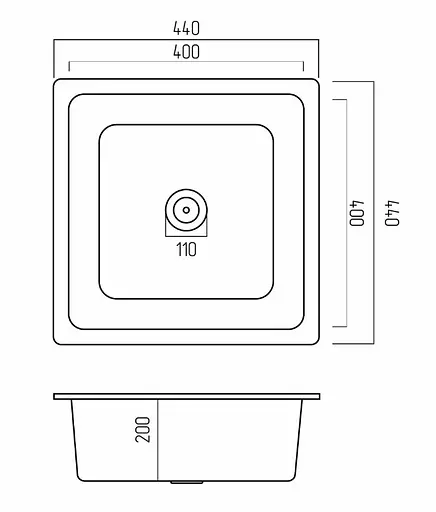 Кухонная мойка Platinum 4040 RUBA (SP000040835) - фото 8