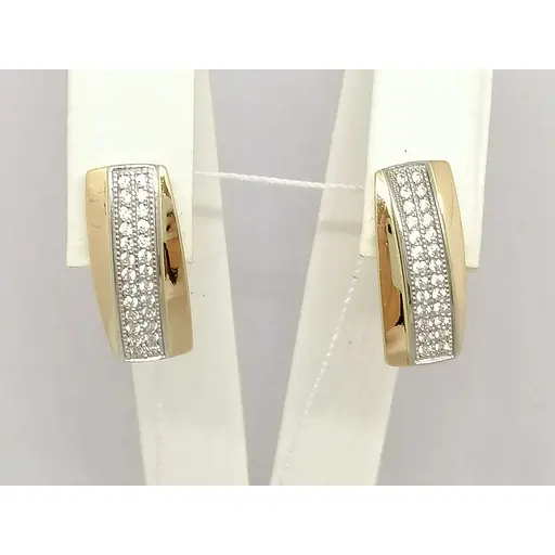 Золоті сережки Харківська ювелірна фабрика з фіанітами. 60152 - фото 4