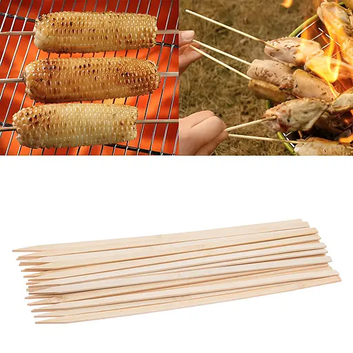 Шпажки бамбукові палички для шашлику канапе 40 см (довжина 400 мм) 25шт/уп., Kitchen Master Бежевий 86310 - фото 1
