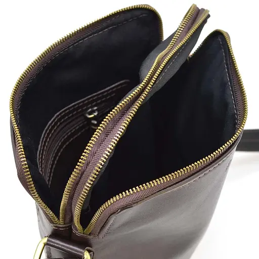 Кожаная мужская сумка через плечо TARWA 25х29х5 см sum0025768 - фото 2