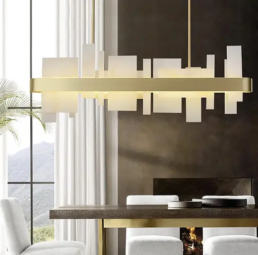 Стильная люстра в удлиненном латунном корпусе Line.F SGA 15-1000 L - фото 4