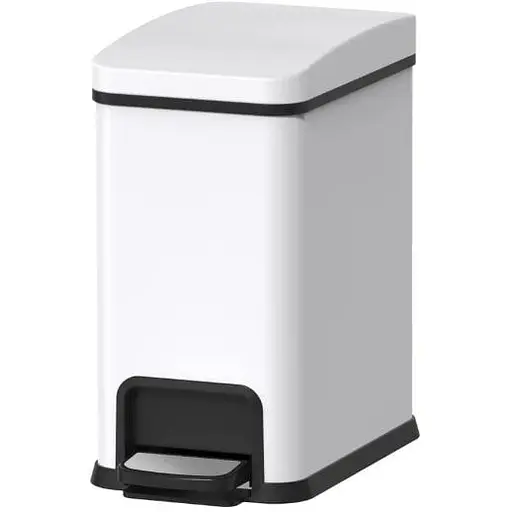 Відро для сміття Koer TC-010108-08 з плавним закриттям прямокутне 8 л білий (KR5592)  - фото 1