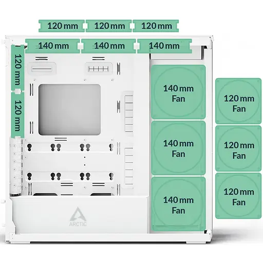 Корпус Arctic Xtender White (ACPCC00014A) без блока питания - фото 6
