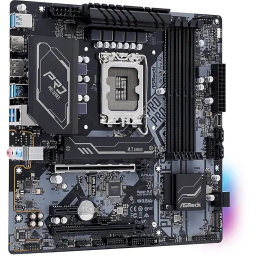 Материнская плата AsRock H670M PRO RS (H670M PRO RS) (Socket 1700, Intel H670, Micro-ATX) - фото 3