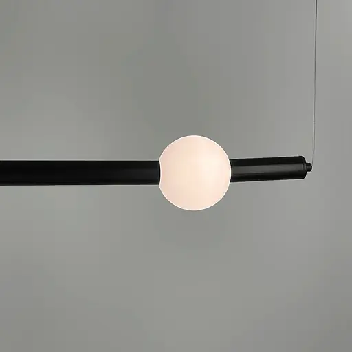 Чорний світильник у горизонтальній формі 90 см із білою led кулькою | Арт. YG 518B/900 HL BK | Line F - фото 2