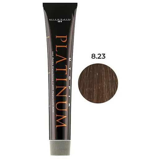 Професійна стійка крем-фарба для волосся Hipertin Platinum 8.23 ​​світлий блонд перламутрово-золотистий - фото 1