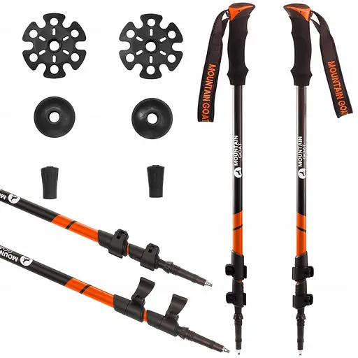 Треккинговые палки Mountain Goat Peak+ 60-135 см MG0006 Black/Orange (P-5907739318275) - фото 8
