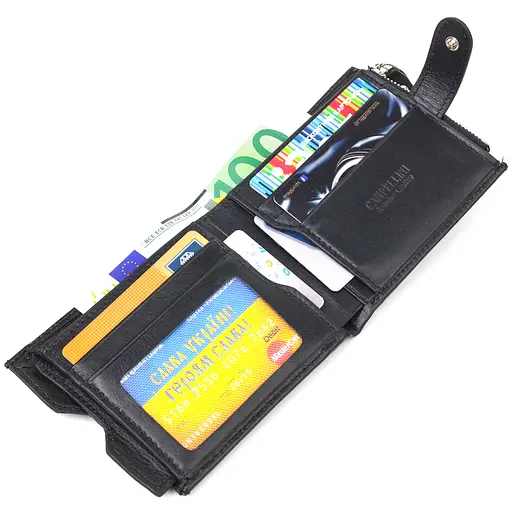 Мужской кожаный кошелек Canpellini 12х9.8х1 см acs0025055 - фото 5