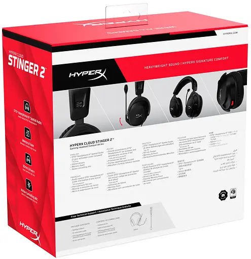 Игровая гарнитура Cloud Stinger 2, mini-jack/dual 3,5 мм, 2 м/0,15 м, черная HyperX teh0013196 - фото 10