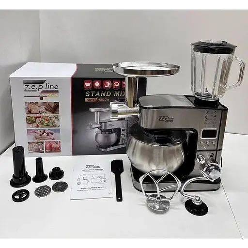 Кухонный комбайн Zepline ZP-135, 7в1, 6 режимов 4200Вт Черный/Серый - фото 10