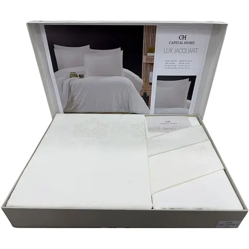 Постільна білизна Cream Жаккард люкс Capital Home pbe0052139 - фото 1