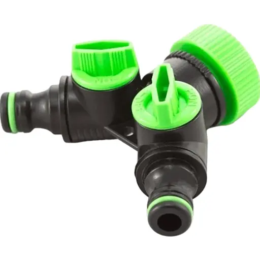 Кран шаровой Presto-PS на 2 выхода с внутренней резью 3/4-1 дюйм 15 шт. (4027) - фото 1