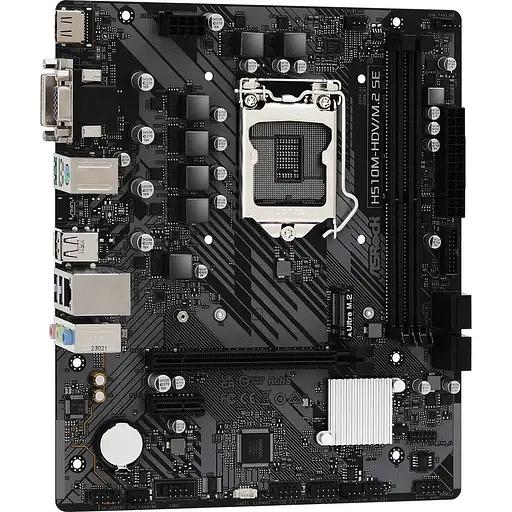 Материнская плата ASRock H510M-HDV/M.2 SE (1200/H470, 2xDDR4, 1xPCIex16, HDMI/DVI/VGA, 4xSATA, M.2, GLan, 7.1ch, mATX) - фото 2