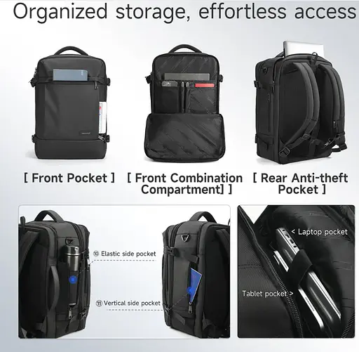 Рюкзак міський Tigernu T-B9990 27л з відсіком для ноутбука до 15.6" та USB Black (18197) - фото 8