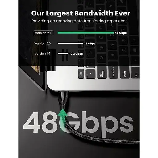 Кабель Ugreen HDMI to HDMI V2.1 8k Braided Cable 2m HD140/80403 [67501] - фото 3