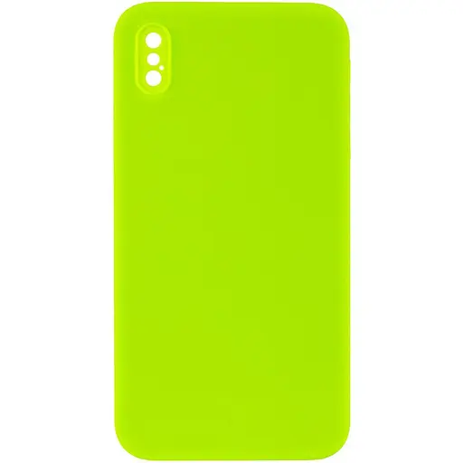 Чохол Epik Silicone Case Square Full Camera Protective AA NOLOGO для Apple iPhone X/XS 5.8 Салатовий/Neon green