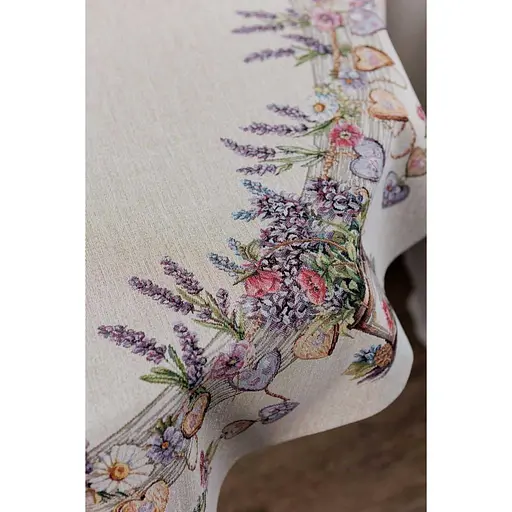 Скатерть Прованс Лавандовый садик Dх136 см (44178) - фото 2