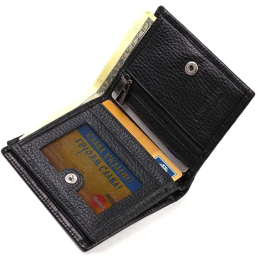 Мужской кожаный кошелек Canpellini 9.5х10.2х1 см acs0025718 - фото 4