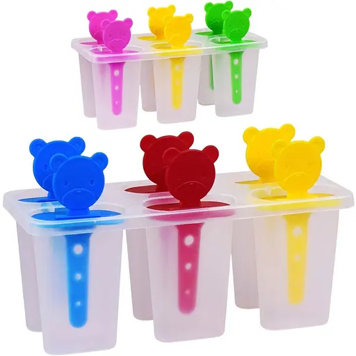 Набір форм для морозива Stenson Ведмедик пластик 6 шт. (R92514)