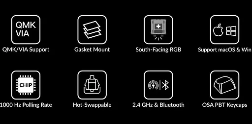 Клавіатура Keychron V1 Max 81 Key Gateron Jupiter Red Hot-Swap RGB Knob Carbon Black (V1MD1_KEYCHRON) - фото 7