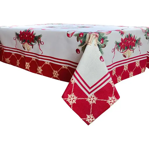 Скатертина Lefard Home Textile Carpi гобеленова новорічна з люрексом 140х140 см (716-024) - фото 1