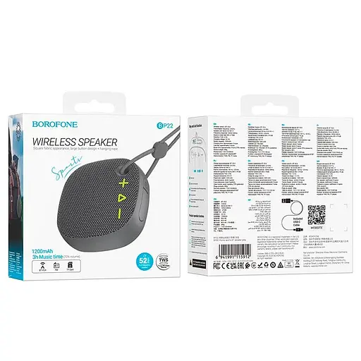 Акустика Borofone Rhyme sports BT speaker BP22 BT5.4, TF/FM/TWS, 3h - фото 2