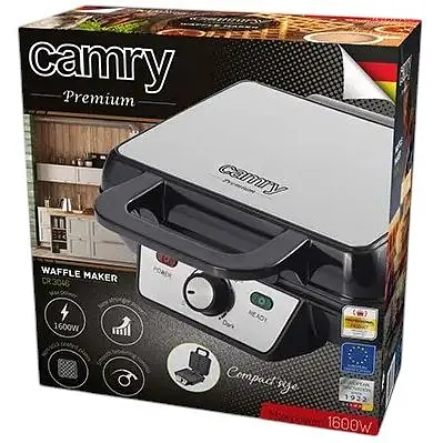 Вафельниця бельгійських вафель XXL 1600Вт Camry CR 3046 з регулятором - фото 4