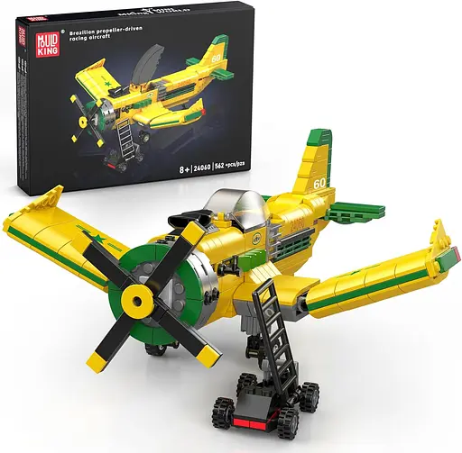 Конструктор літак Mould King  Brazilian Propeller Racing Aircraft бразильський пропелерний гоночний авіація 562 деталі - фото 2