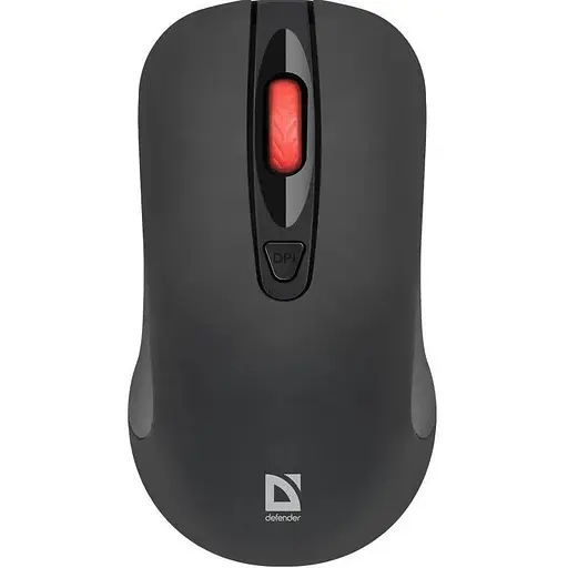Миша бездротова Defender Nexus MS-195 чорний USB оптична 800 - 1600 dpi 4 кнопки 2xAAA (52195) - фото 1