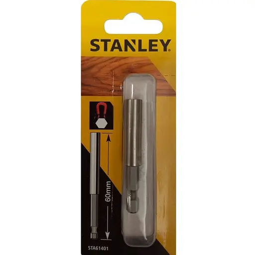 Магнітний тримач біт Stanley L=60 мм хвостовик 1/4", 6.3 мм (STA61401) - фото 1
