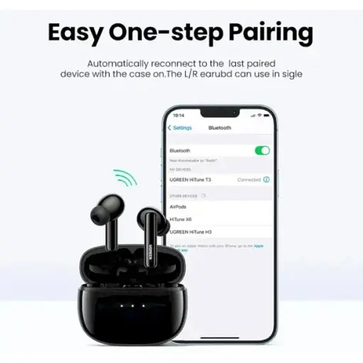 Бездротові навушники Ugreen WS106 HiTune T3 Active Noise-Cancelling Wireless Earbuds Black (UGR-90401) - фото 8