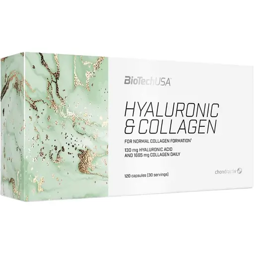 Харчова добавка BiotechUSA Hyaluronic & Collagen 120 капсул - фото 1