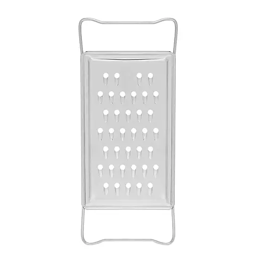 Терка плоска крупна для овочів, коренеплодів (буряків) та фруктів з оцинкованої сталі, Kitchette Сірий 84478 - фото 1