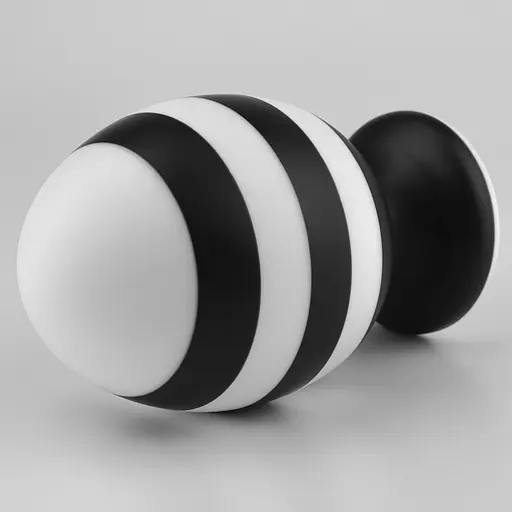 Анальна пробка LoveToy X-Missioner 14 см (чорно-білий) - фото 11