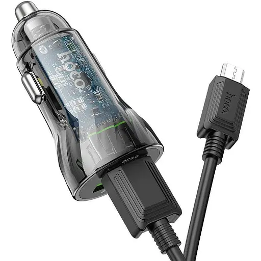 Автомобільний зарядний пристрій Hoco Z47 Micro 2 x USB-A QC3.0 20 Вт чорний