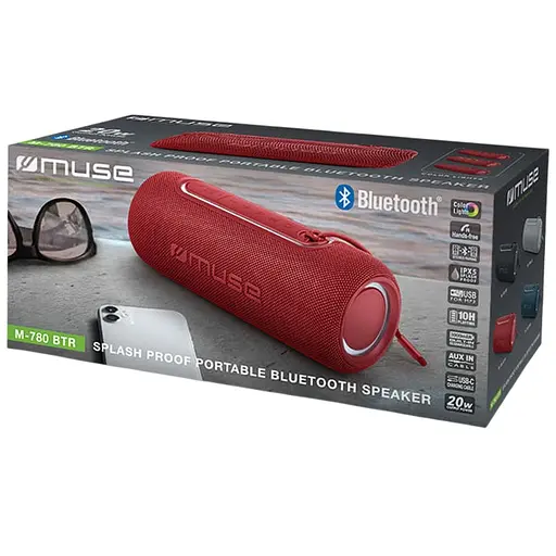 Портативна колонка Muse червона (M-780 BTR) - фото 5