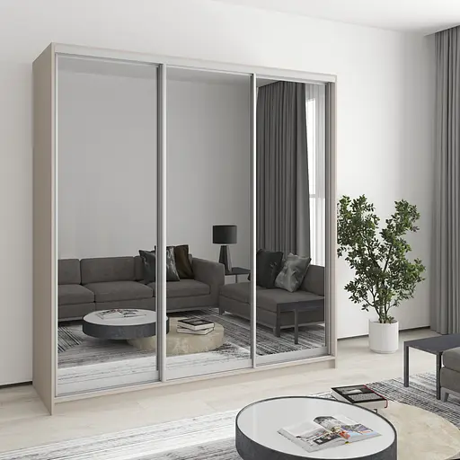 Шкаф-купе трехдверный MebelStar Стандарт AL 3 Зеркала 200x60x240 см Кашемир (MBS-1599)