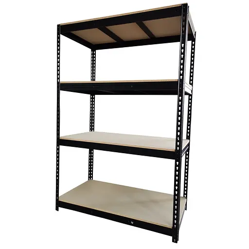 Стелаж металевий (180 x 150 x 60 см) 4 полиці навантаження 500 кг на полицю Чорний - фото 3